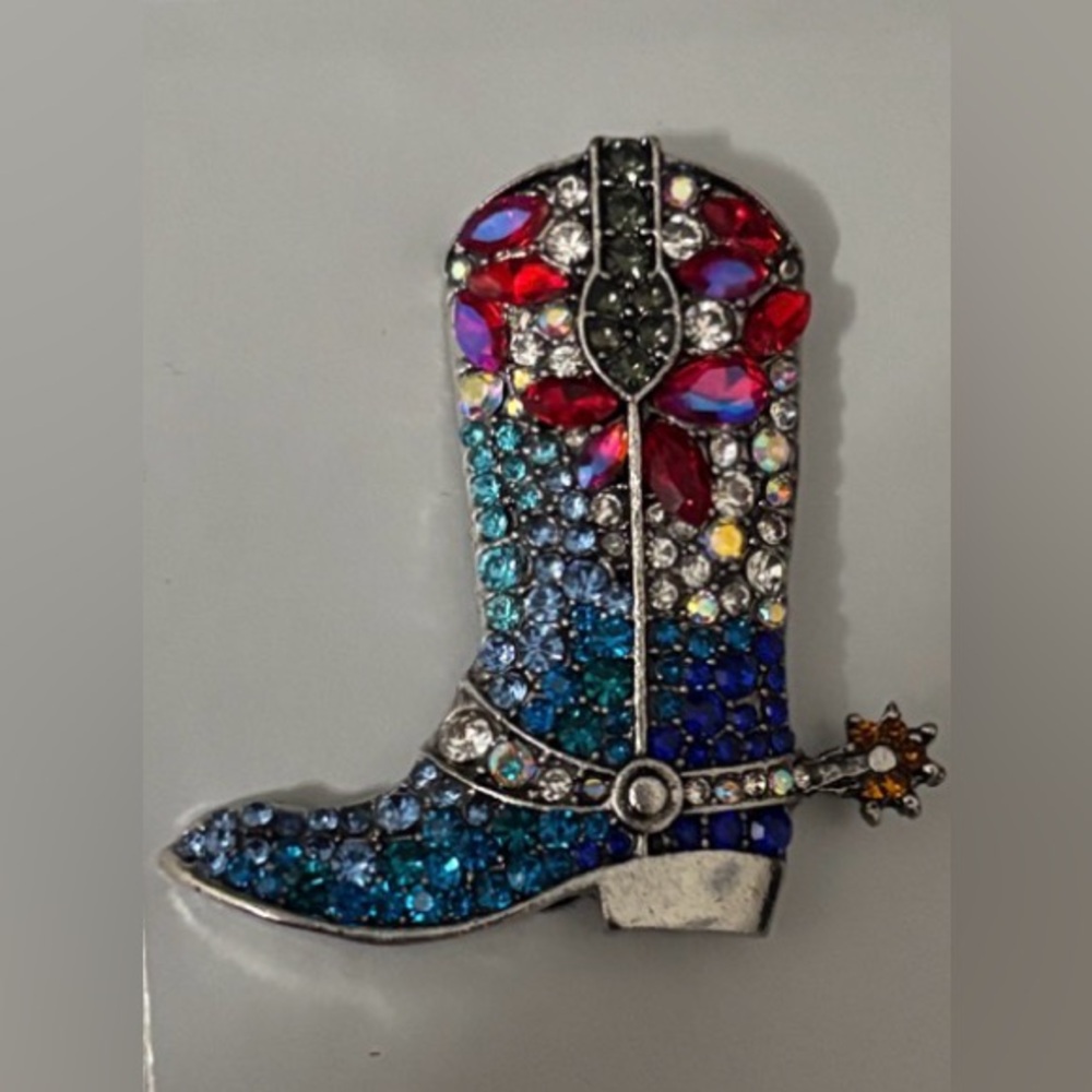 Colorful Cowboy Boot Brooch